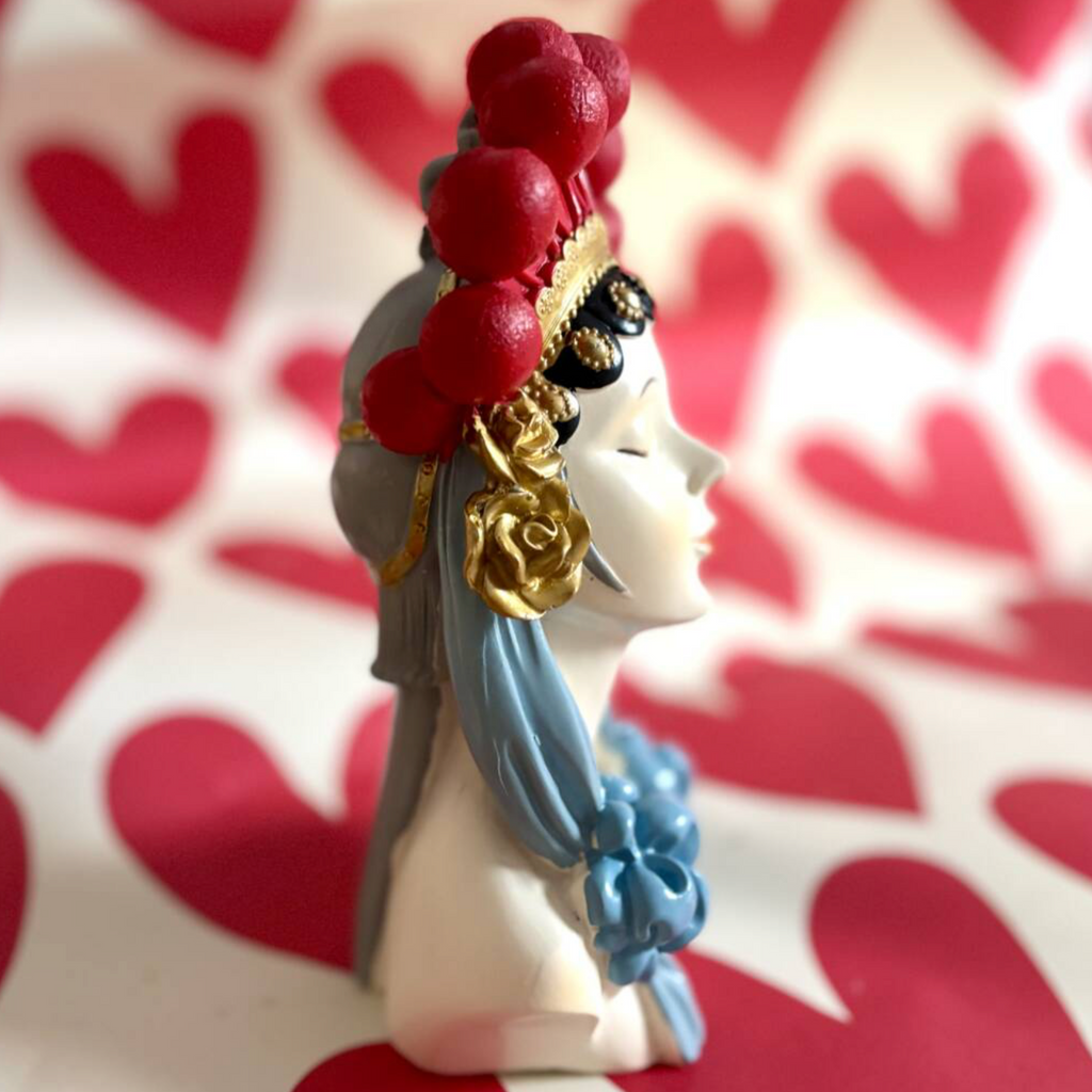 Flower Girl Small Sculpture Head Statue