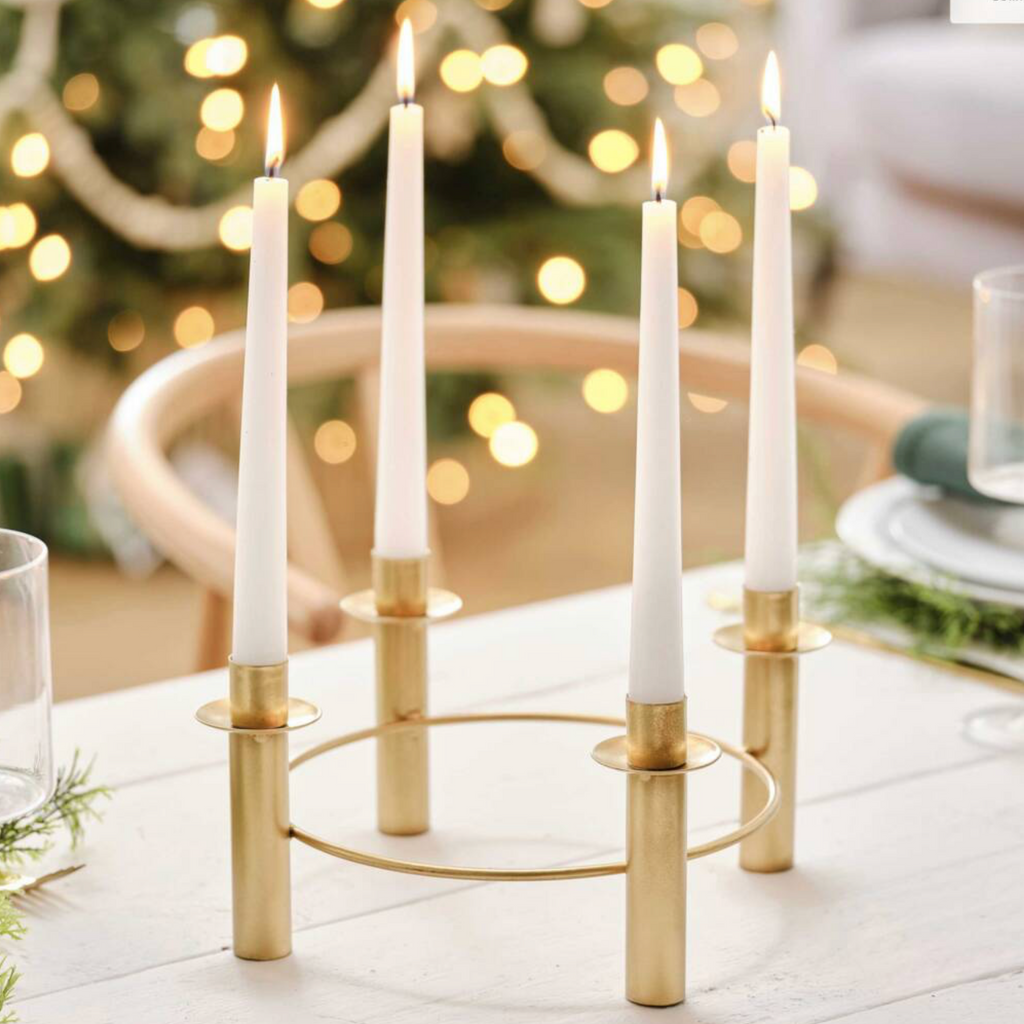 Vintage Gold Metal Candle Table Centrepiece