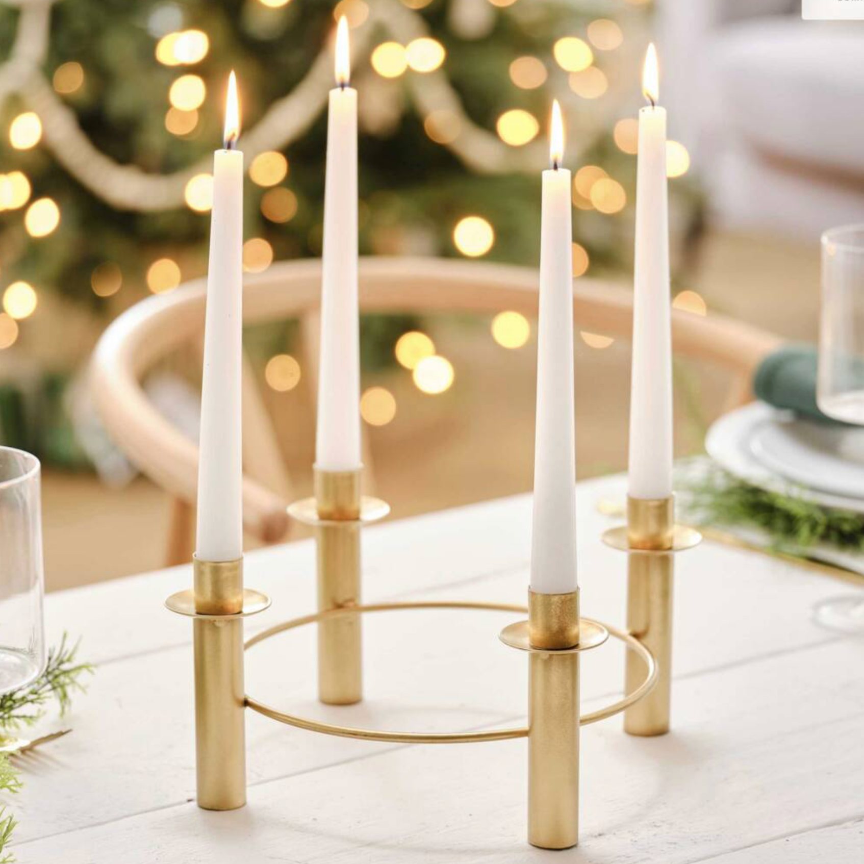 Vintage Gold Metal Candle Table Centrepiece