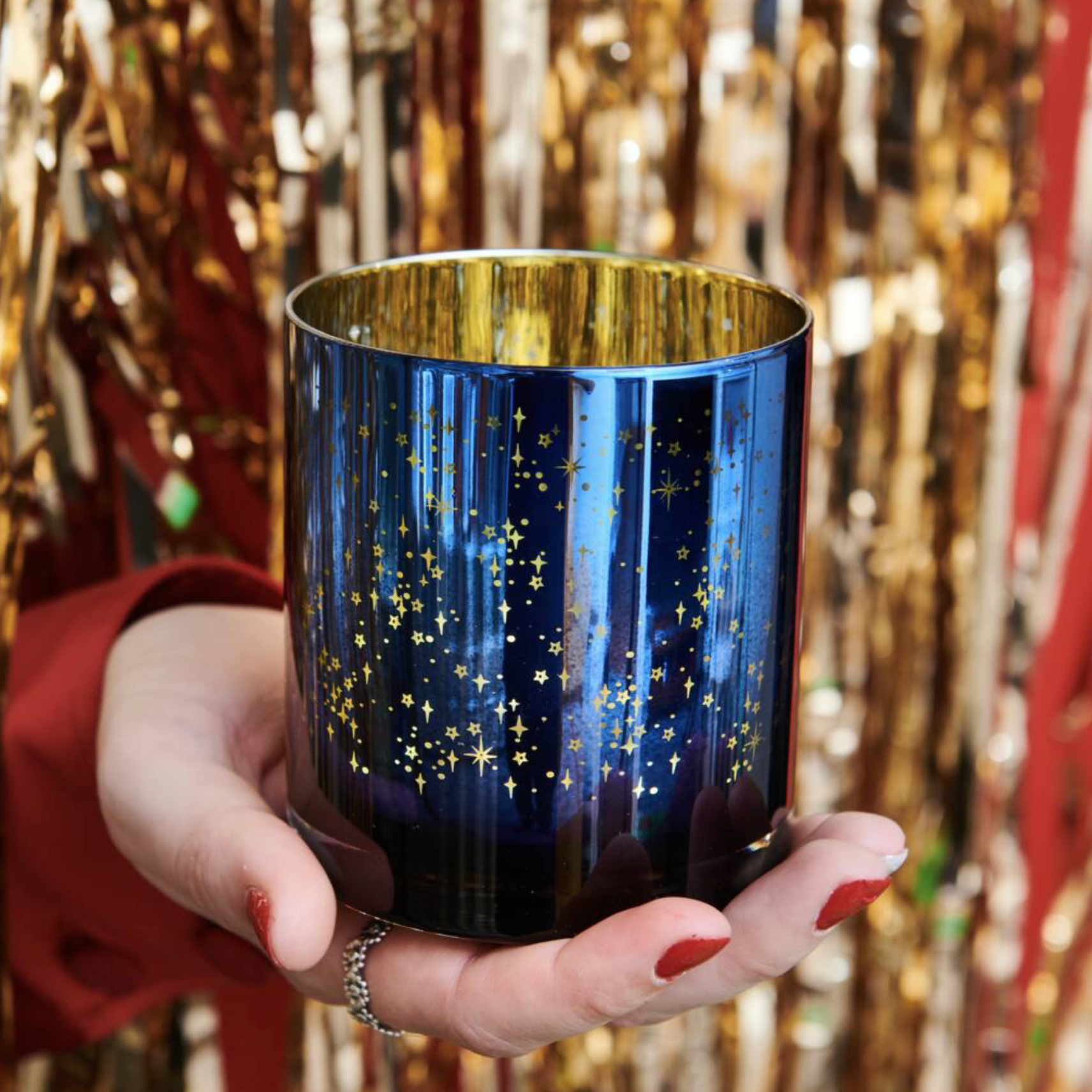 Electroplated Blue Celestial Night Light Holder