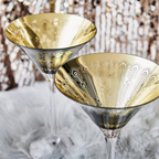 Electroplated Midnight Peacock Martini Glass