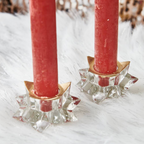 Star Glass Candleholder With Gold Trim