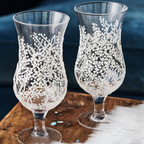 Gift Boxed Set Of Two Snowy Design Cocktail Glasses