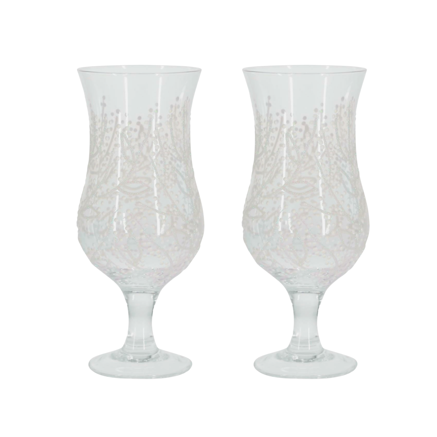 Gift Boxed Set Of Two Snowy Design Cocktail Glasses