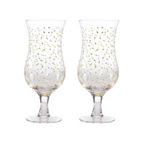 Gift Boxed Set Of Two White And Gold Spot Cocktail Glasses