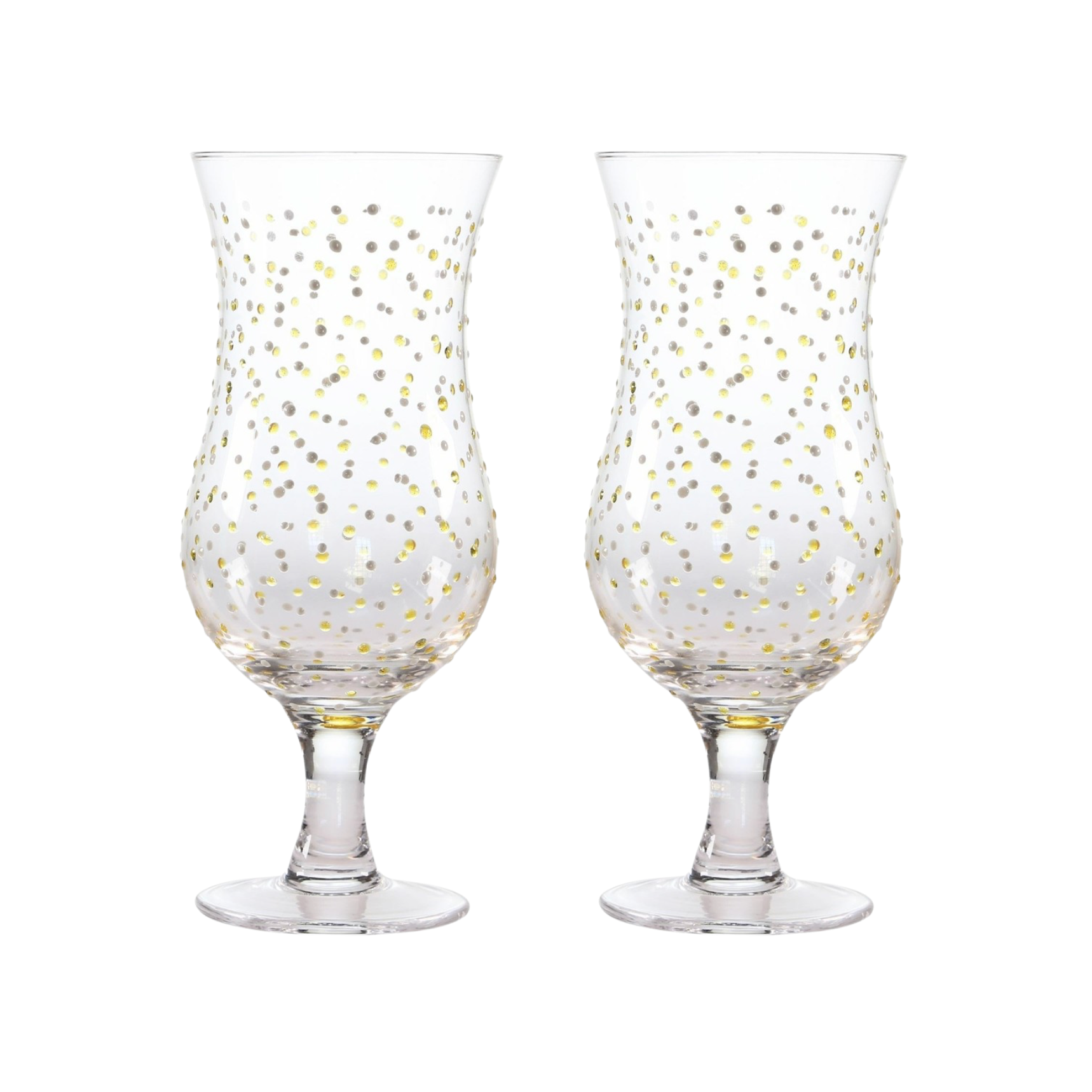 Gift Boxed Set Of Two White And Gold Spot Cocktail Glasses