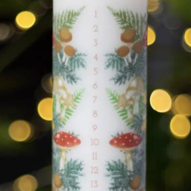 Woodland Forest Christmas Pillar Advent Candle