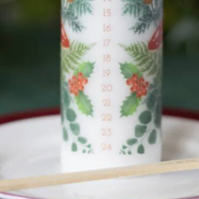Woodland Forest Christmas Pillar Advent Candle