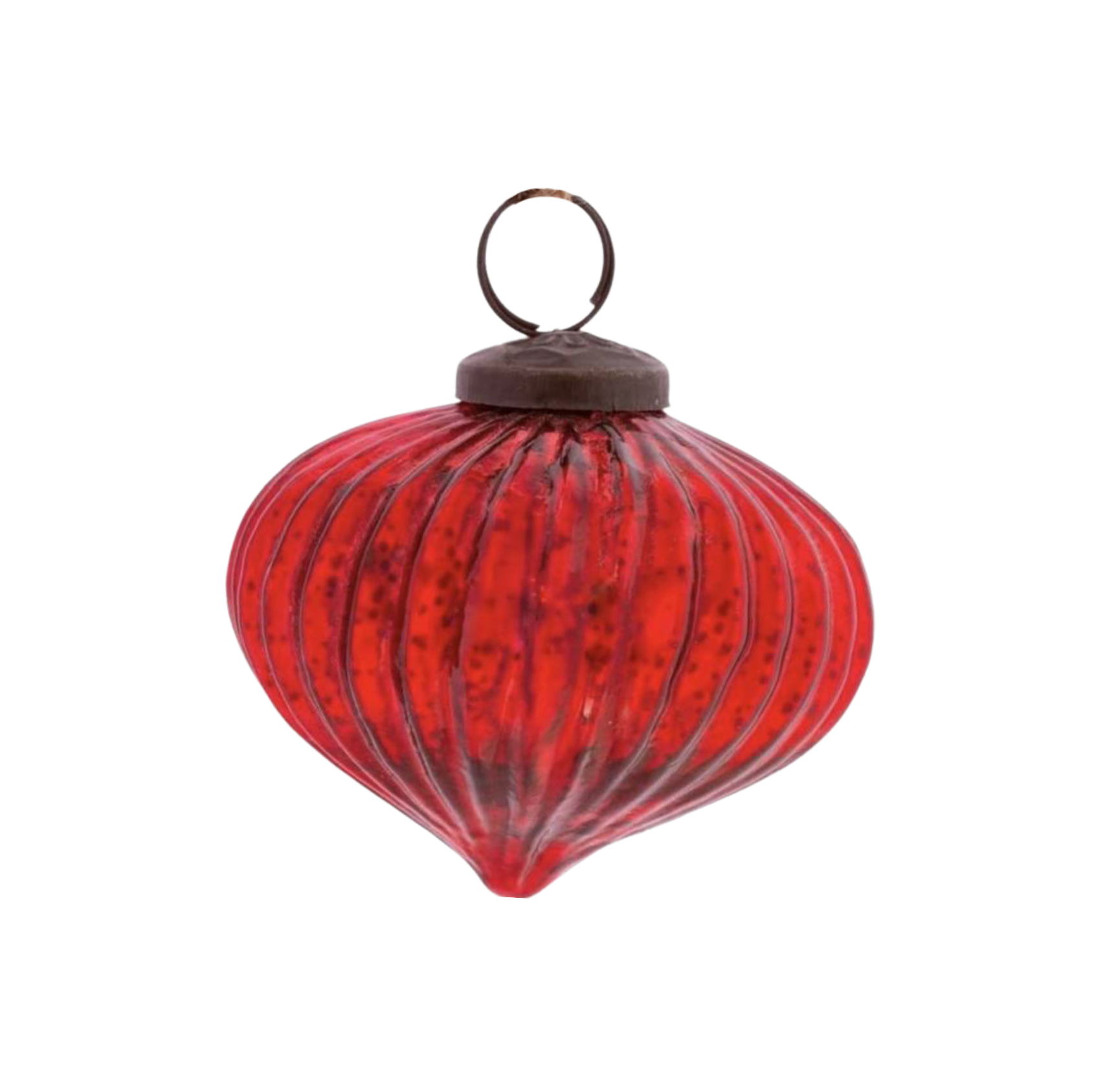 Red Glass Traditional Onion Shape Bauble