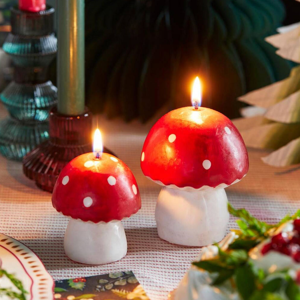 Whimsical Toadstool Mushroom Shaped Candles