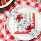 Bon Noel Set of Six Green And Red Christmas Crackers