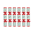 Bon Noel Set of Six Green And Red Christmas Crackers