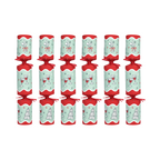 Bon Noel Set of Six Green And Red Christmas Crackers