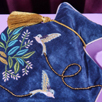 Luxury Embroidered Bird With Tassel Hot Water Bottle