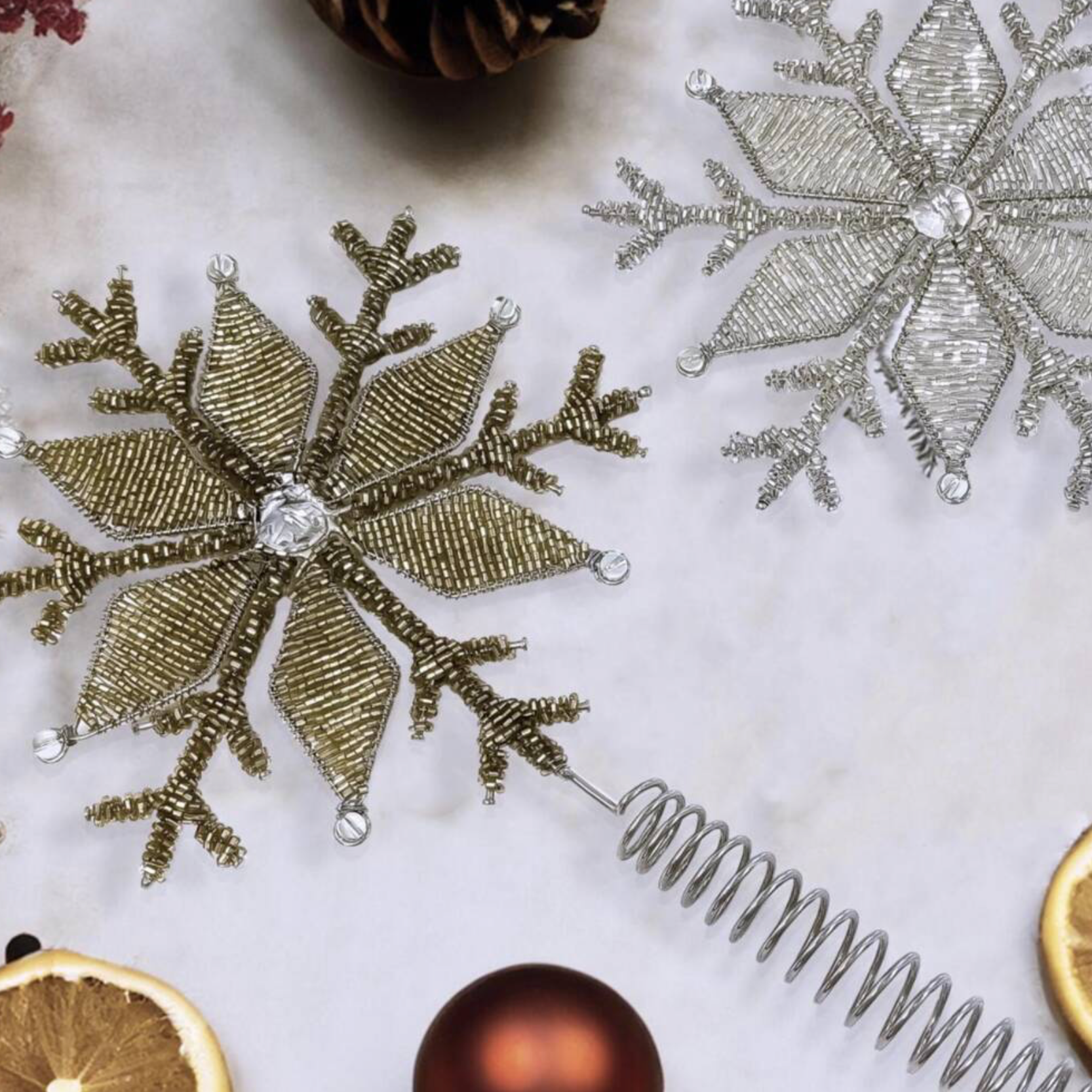 Luxury Hand Beaded Star Tree Topper