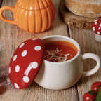 Ceramic Mushroom Soup Mug With Lid
