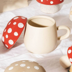 Ceramic Mushroom Soup Mug With Lid