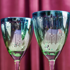 Electroplated Peacock Design Wine Glasse