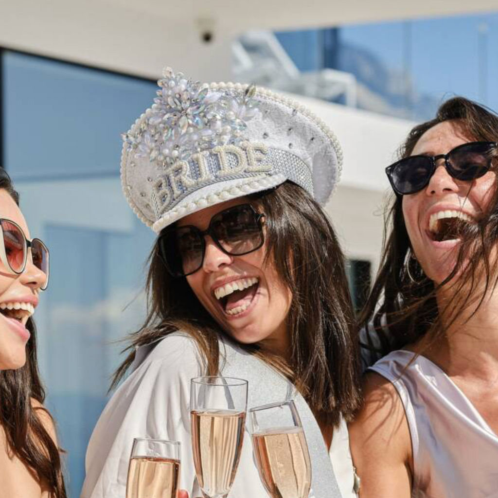 Rhinestone & Pearl Embellished Bride Hen Party Hat