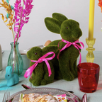 Flocked Grass Green Easter Bunny Decoration