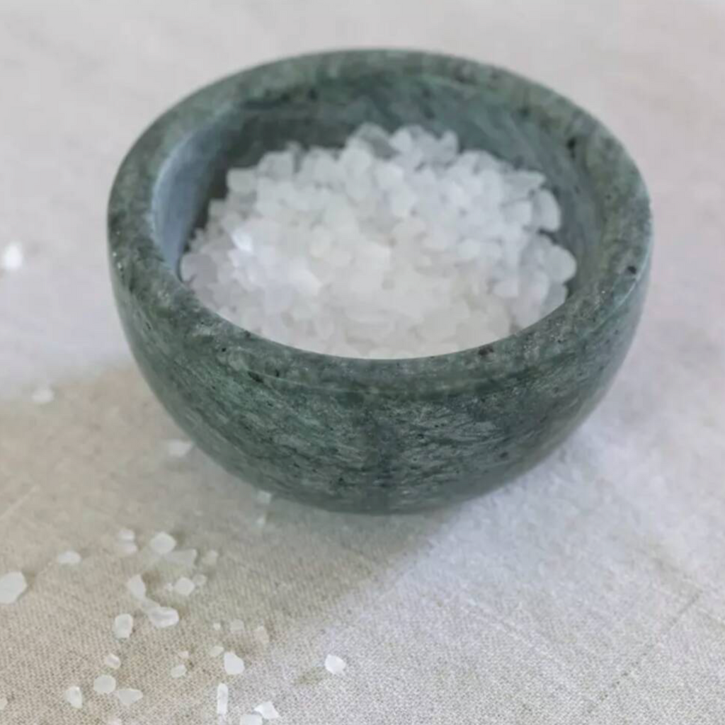 Set Of Two Green Marble Curved Pinch Pots