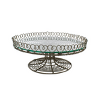Love Heart Wire Cake Stand With Glass Plate
