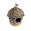 Grass And Recycled Sari Acorn Birdhouse