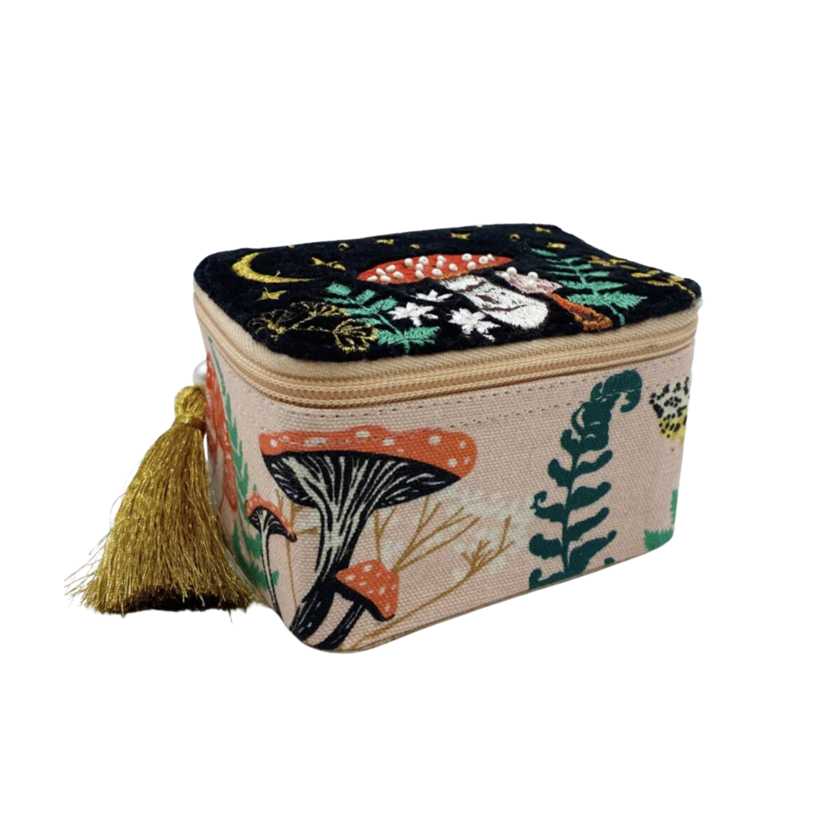 Embroidered Forage Design Jewellery Case