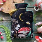 Luxury Embroidered Mushroom Hot Water Bottle