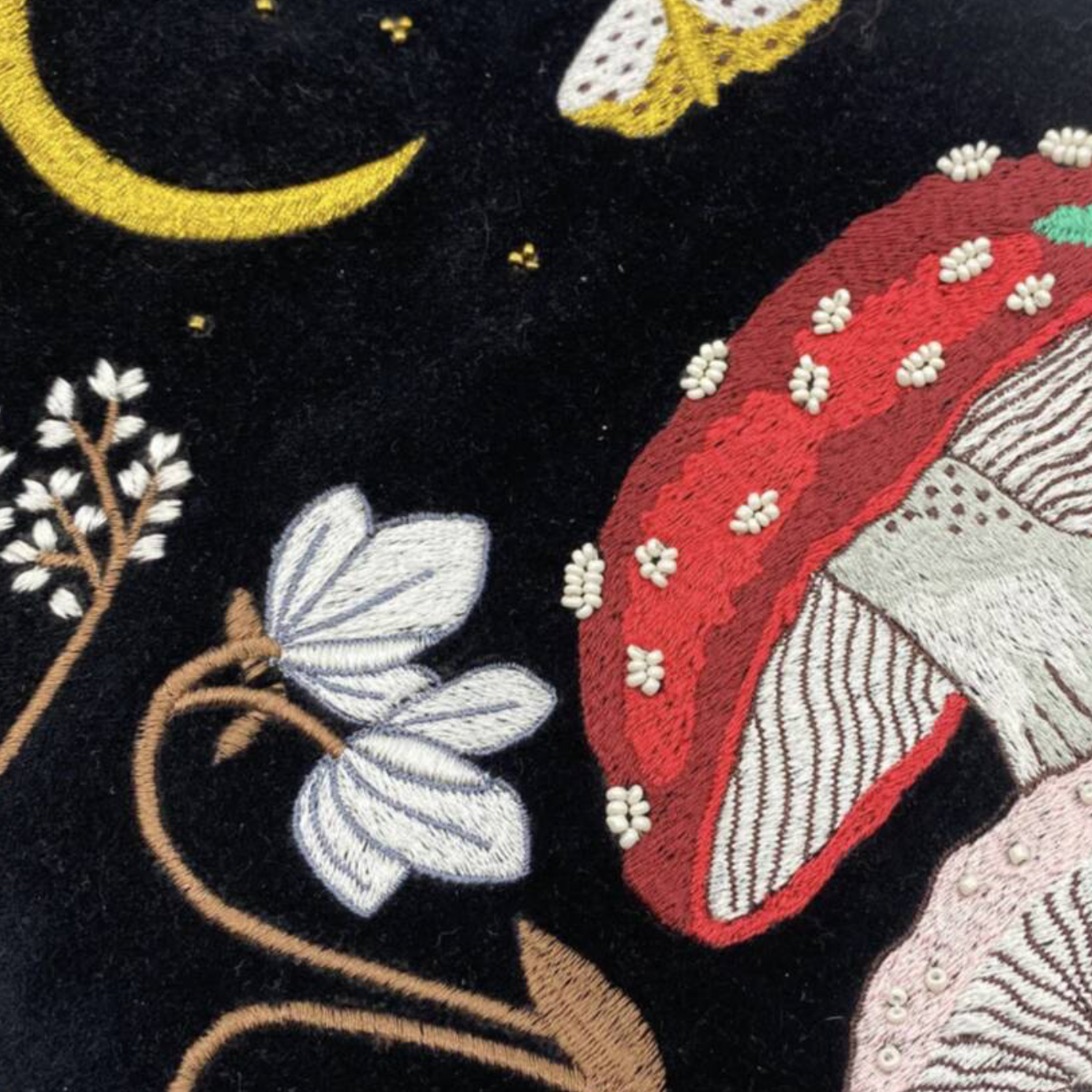 Luxury Embroidered Mushroom Hot Water Bottle
