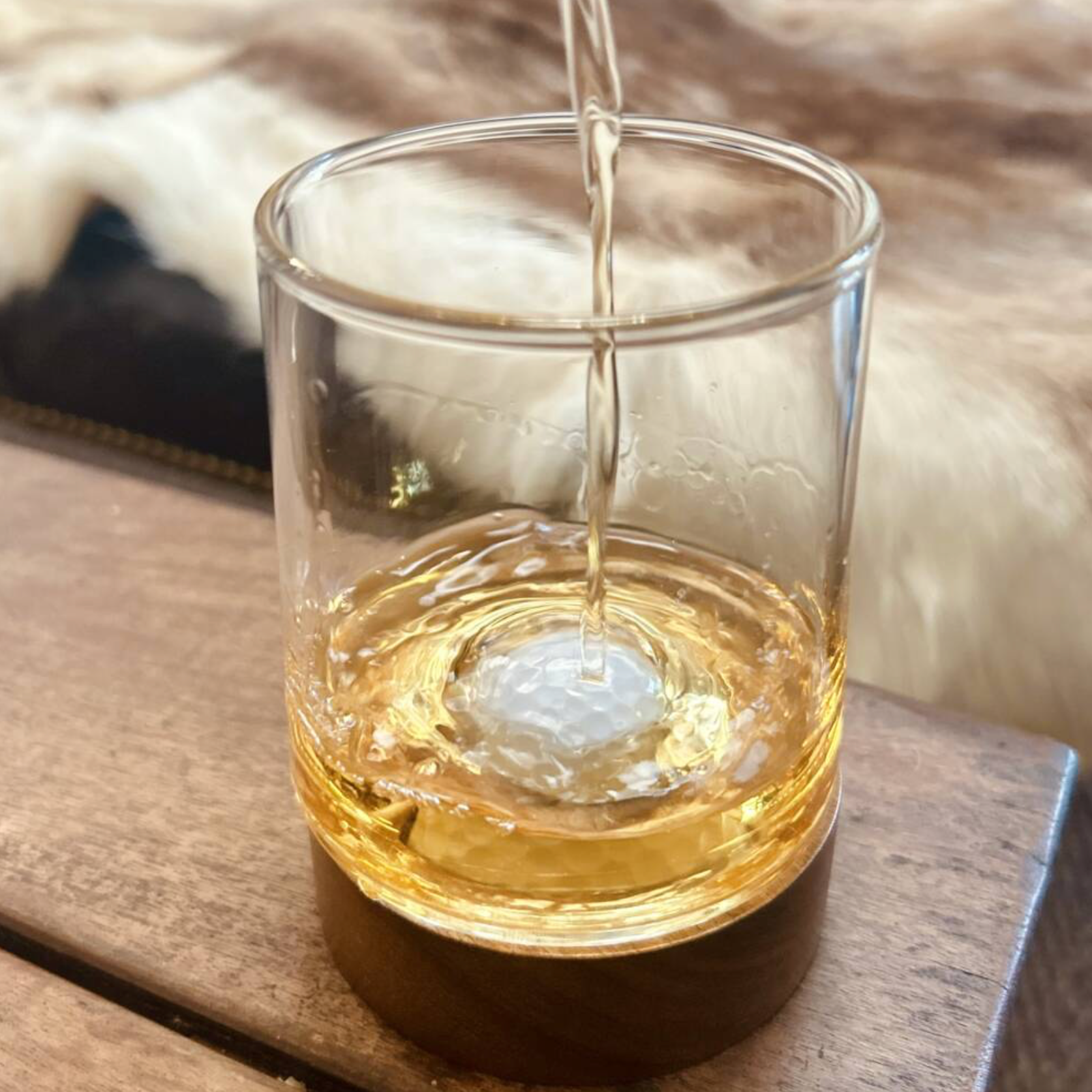 Golf Ball Whiskey Glass & Coaster Set