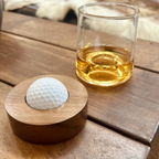 Golf Ball Whiskey Glass & Coaster Set