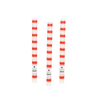 Red And White Stripe Straight Dinner Candles