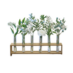 Wooden Test Tube Design Bud Vase