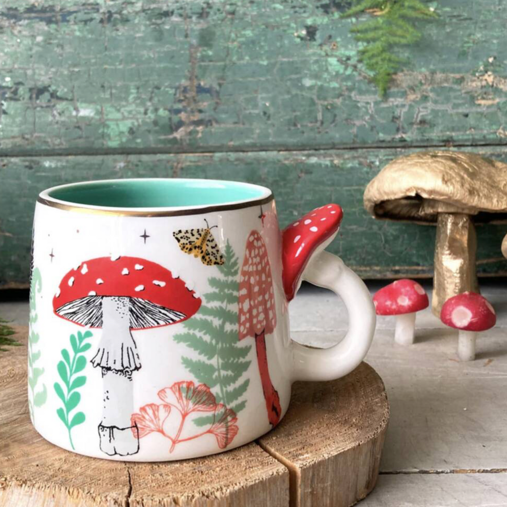 Hand Designed Mushroom Mug
