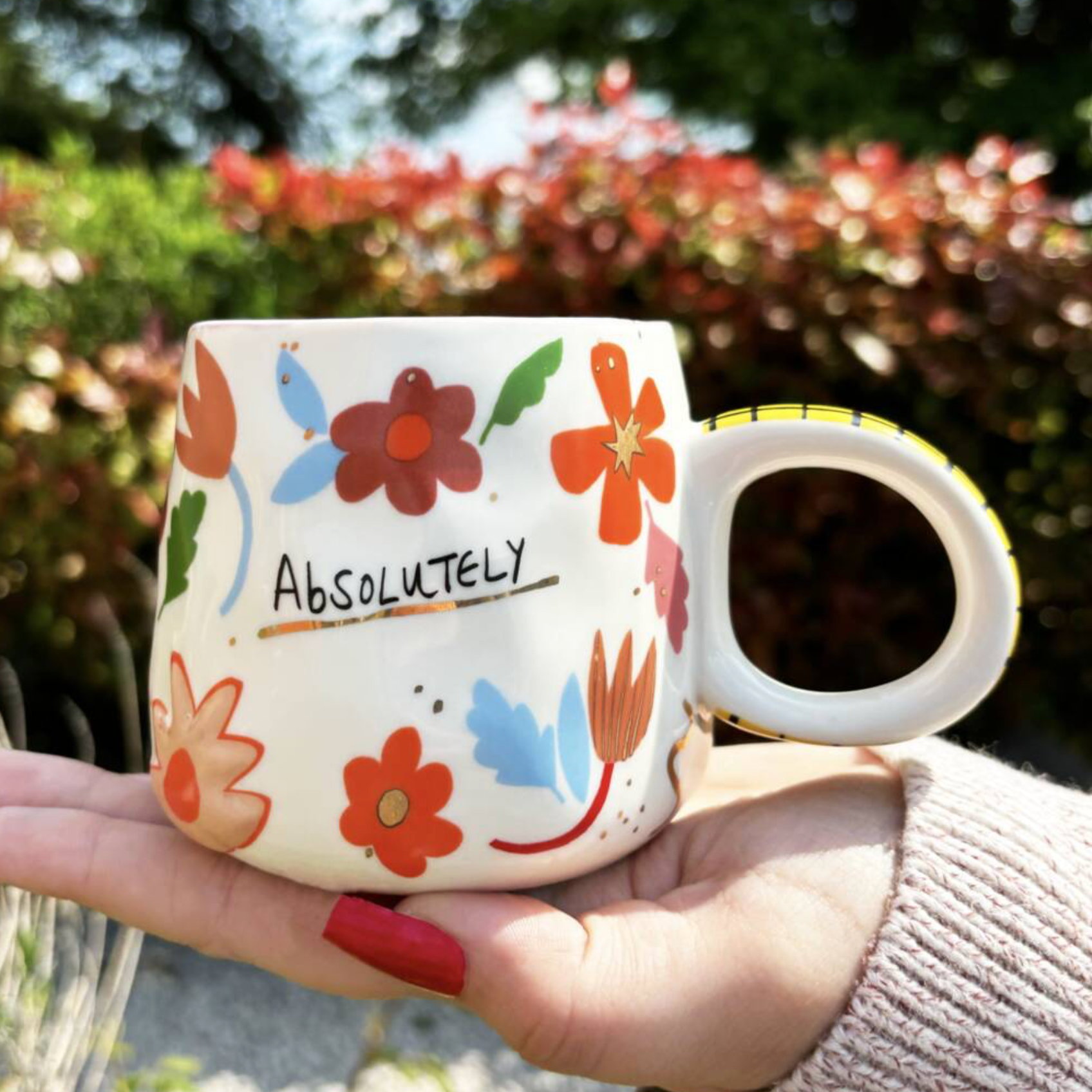 'Absolutely No Idea' Floral Ceramic Cup