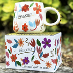 'Absolutely No Idea' Floral Ceramic Cup