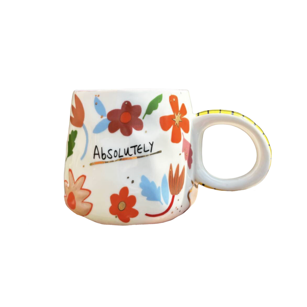 'Absolutely No Idea' Floral Ceramic Cup