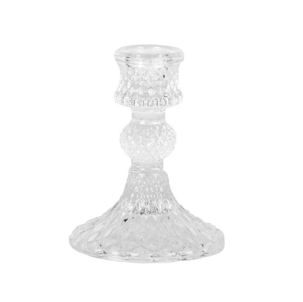 Harlequin Cut Glass Candlestick