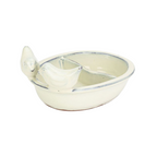 Cream Ceramic Bird Bath & Feeder