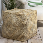 Tan Jute Pouffe Footstool