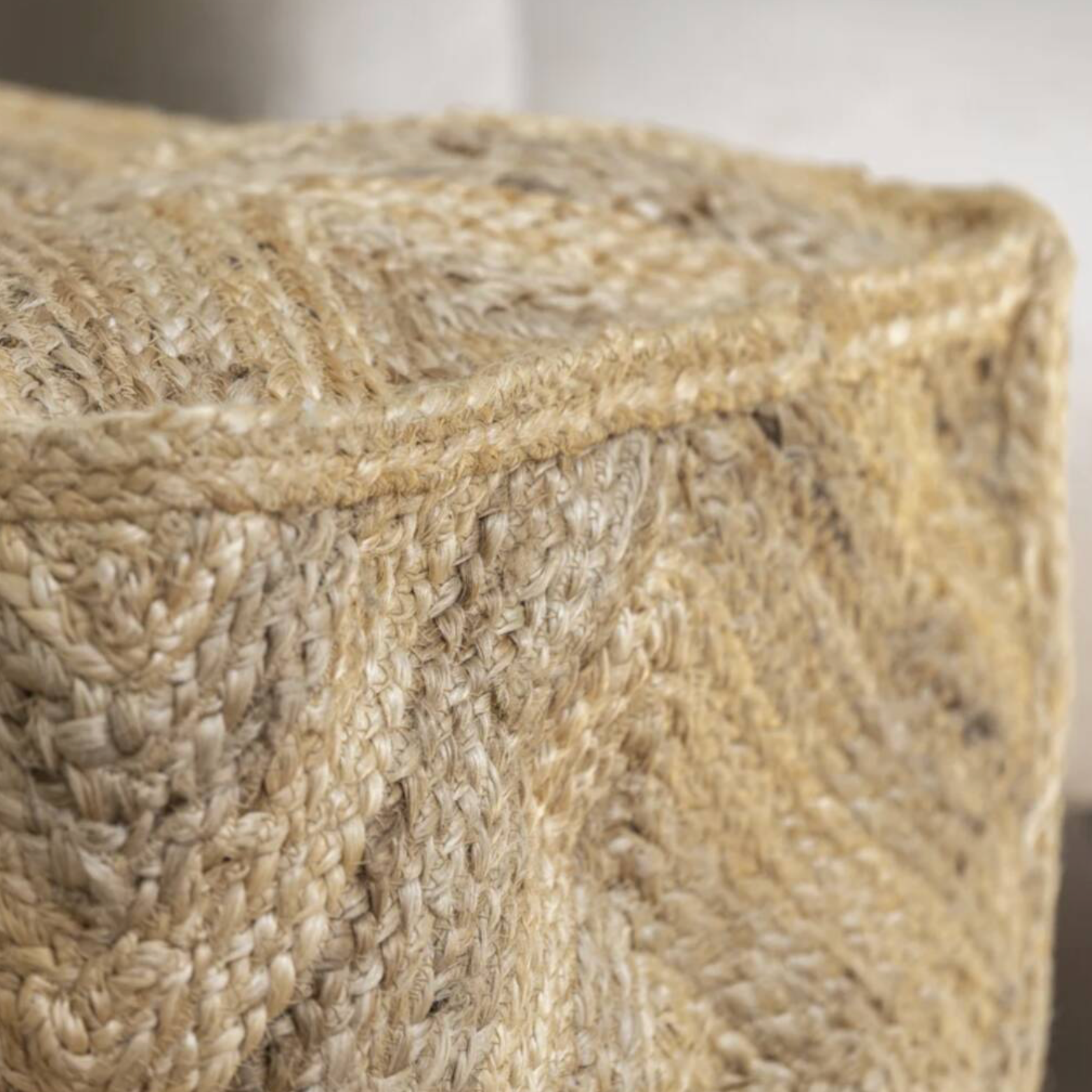Tan Jute Pouffe Footstool