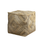 Tan Jute Pouffe Footstool