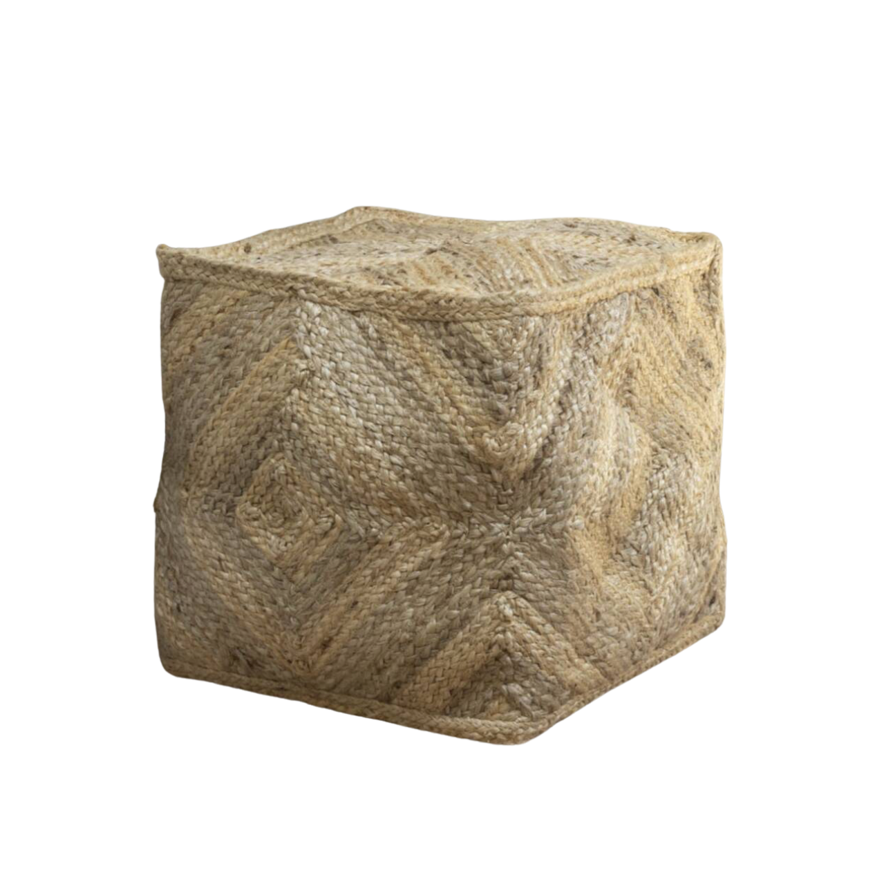 Tan Jute Pouffe Footstool