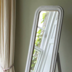 Soft Grey Vintage Style Floor Standing Mirror