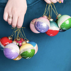 Vintage Two Tone Luxe Glitter Baubles