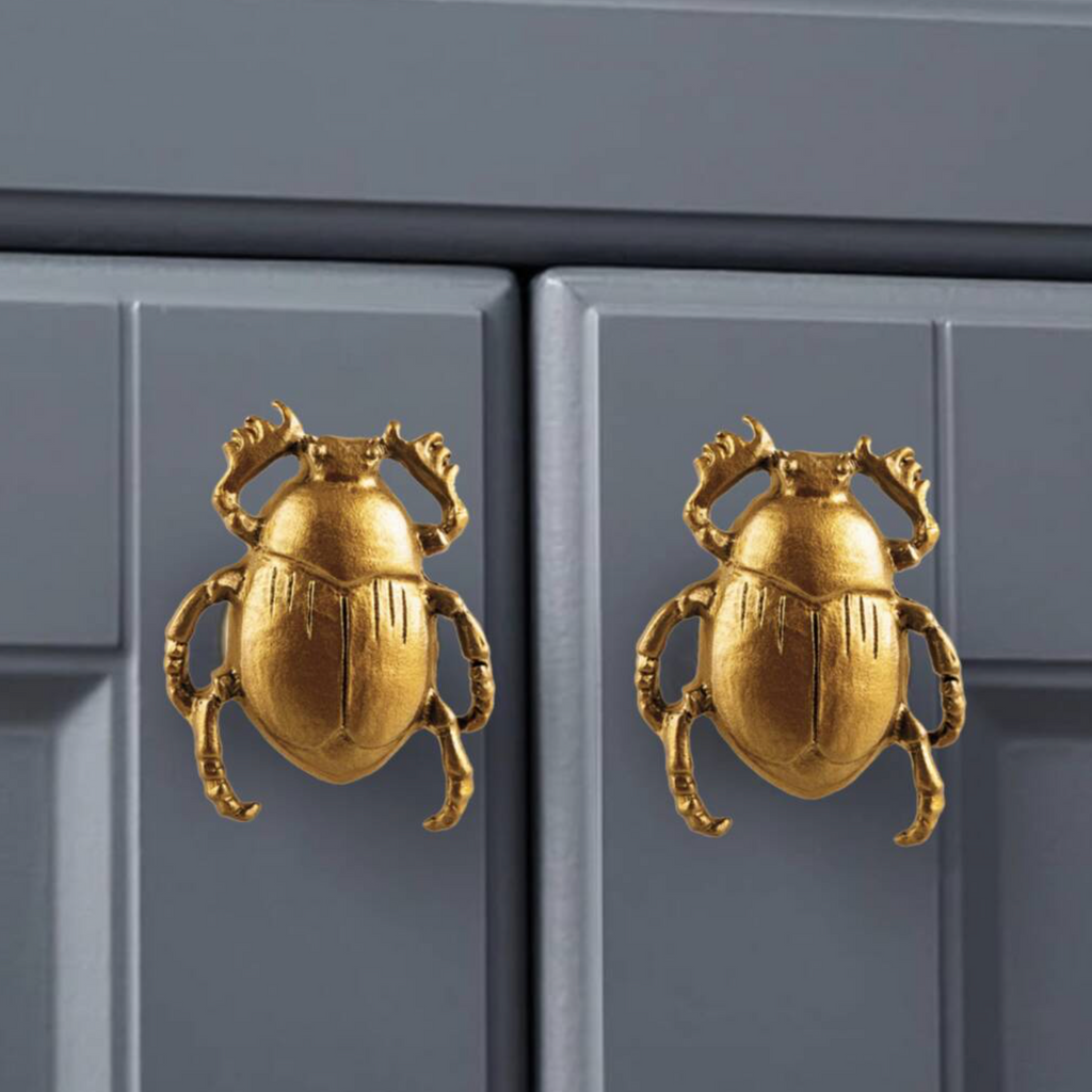 Gold Egypt Scarab Beetle Draw Knobs