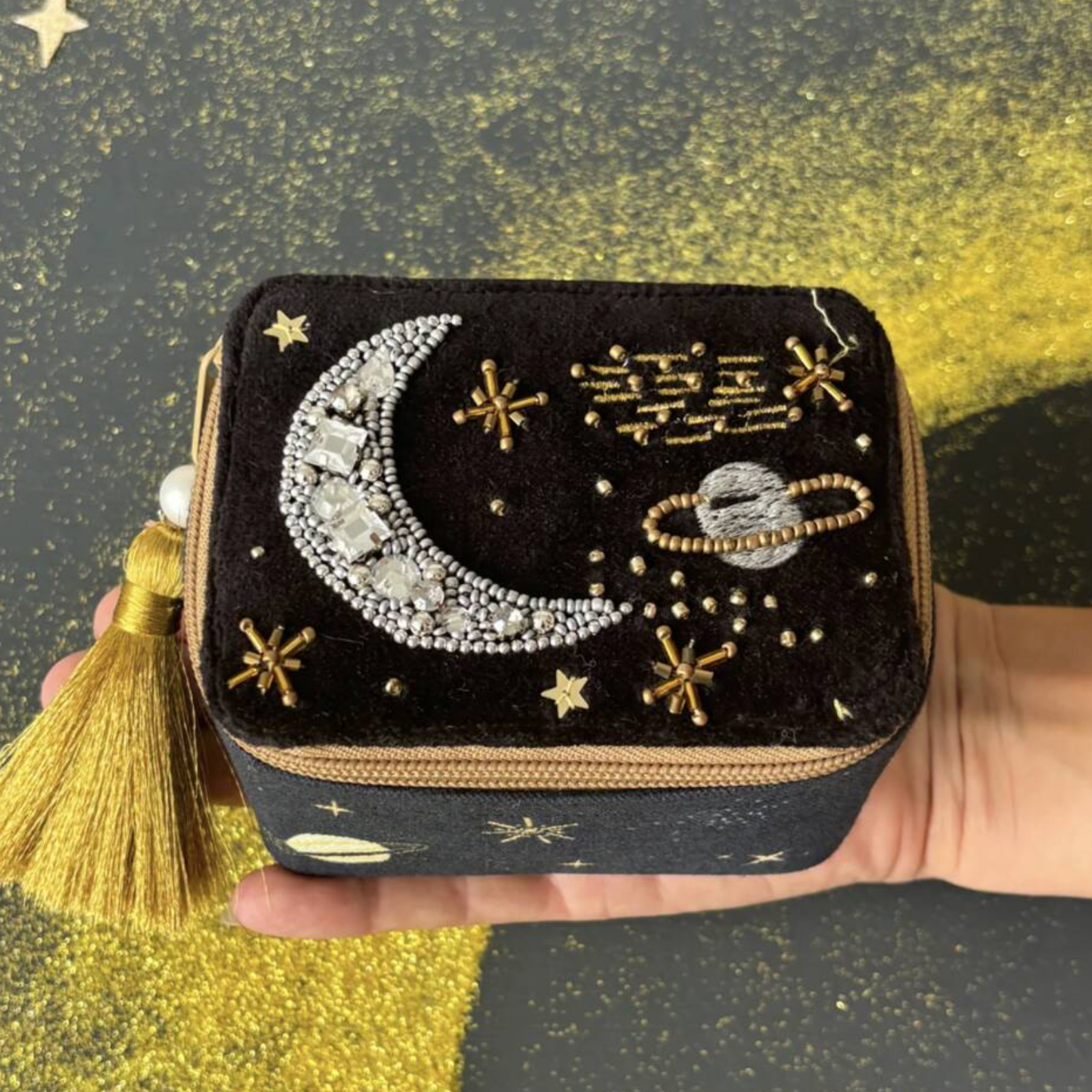 Embroidered After Dark Jewellery Box