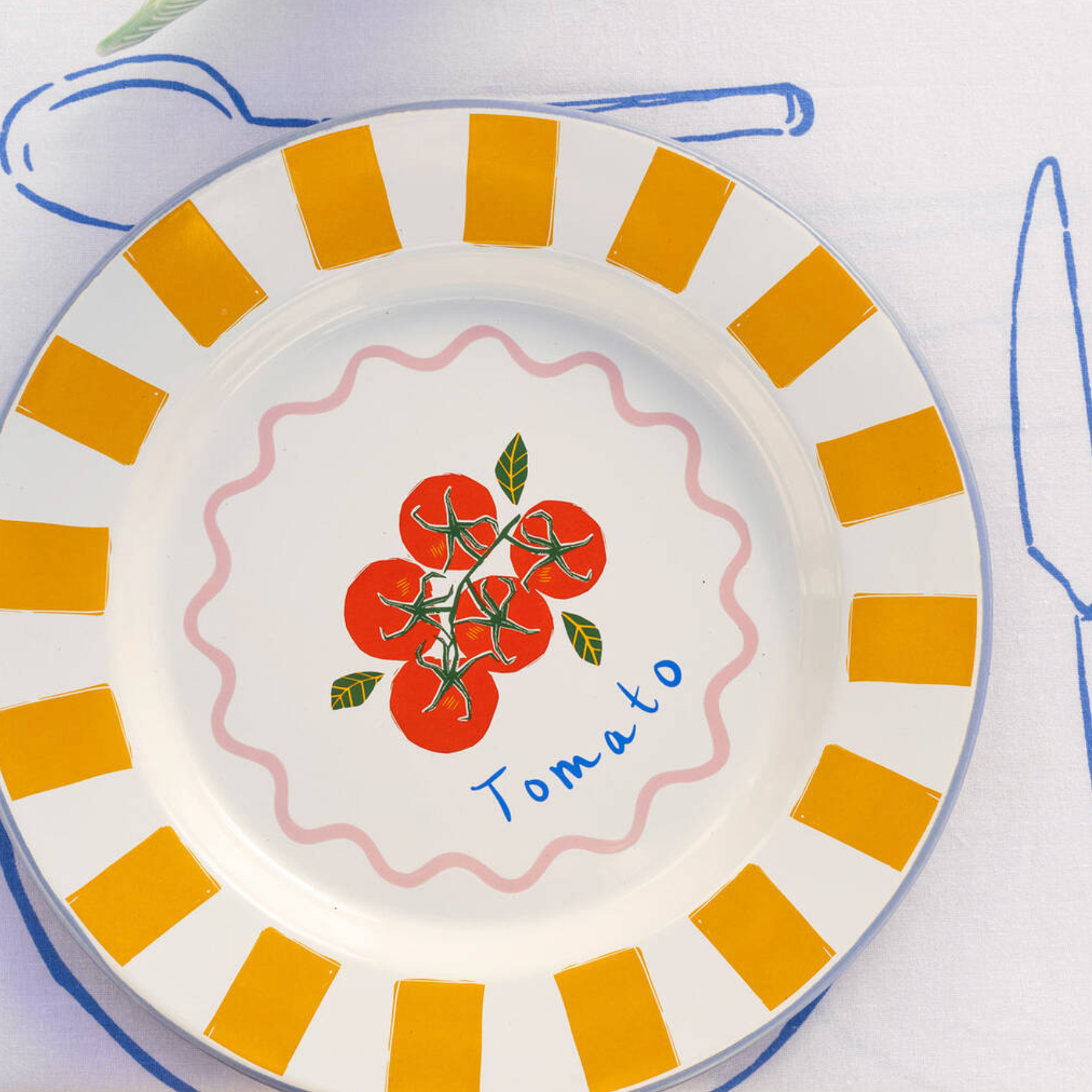 Bright Enamel Colour Block Plates