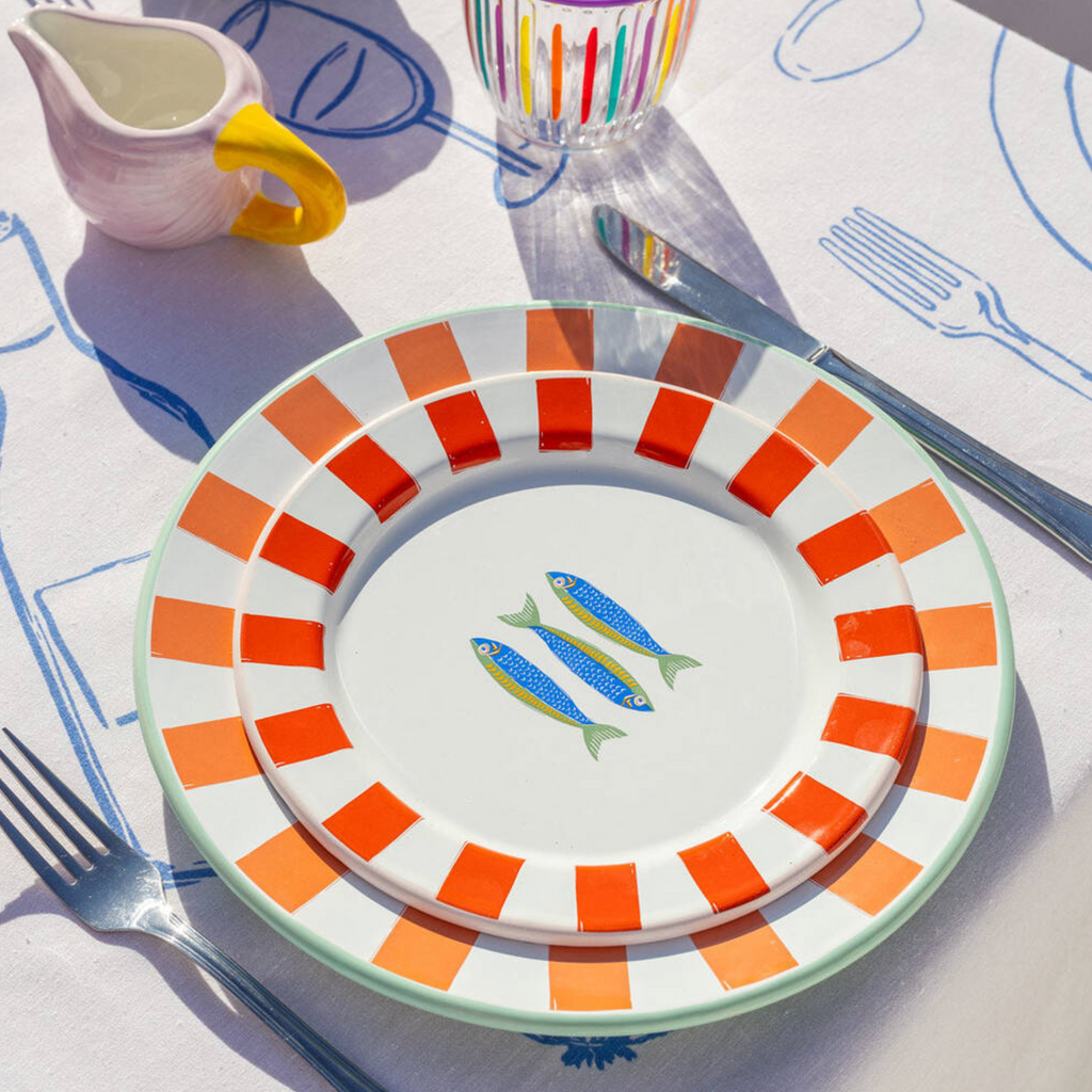 Bright Enamel Colour Block Plates